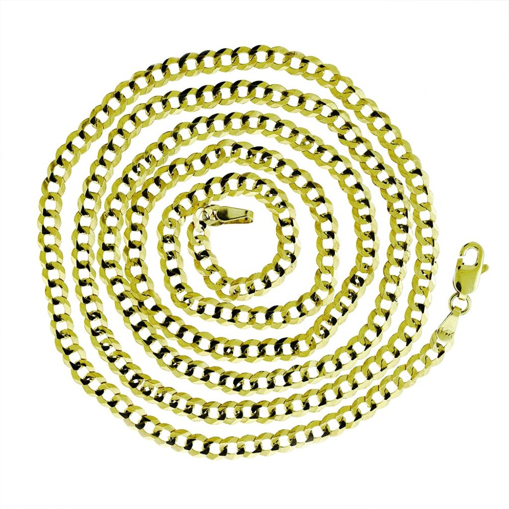 Cuban Curb Link 24" Chain 20.7 Grams 14k Yellow Gold Necklace